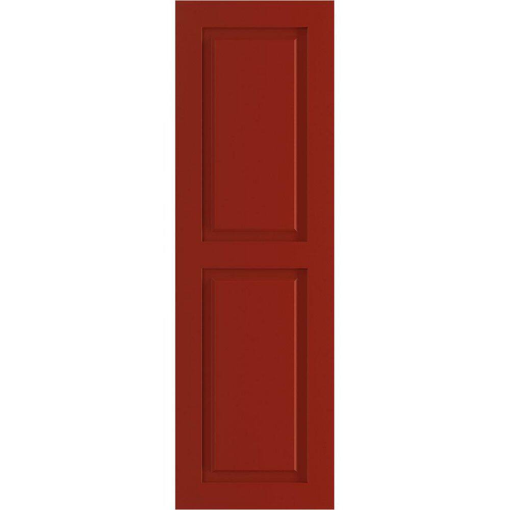 12 in. x 50 in. True Fit PVC 2 Equal Raised Panel Shutters Pair in Fire Red price history on PriceWatchPro