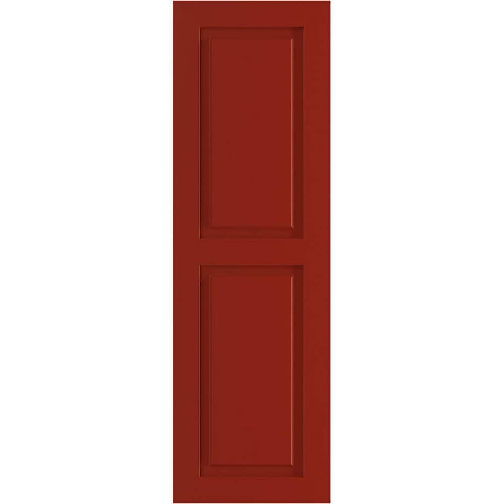 15 in. x 50 in. True Fit PVC 2 Equal Raised Panel Shutters Pair in Fire Red price history on PriceWatchPro