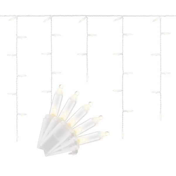 200 Count Warm White Mini Twinkling LED Icicle Lights