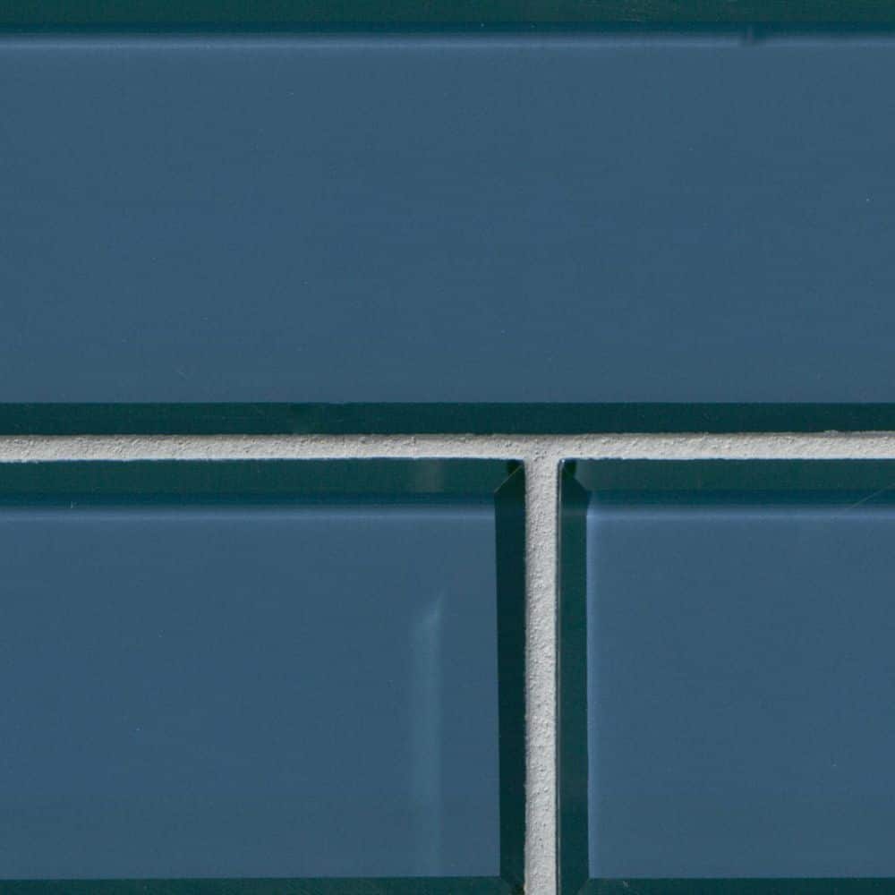 Haiku Sapphire 3x9 Beveled Glass Subway Tile Case