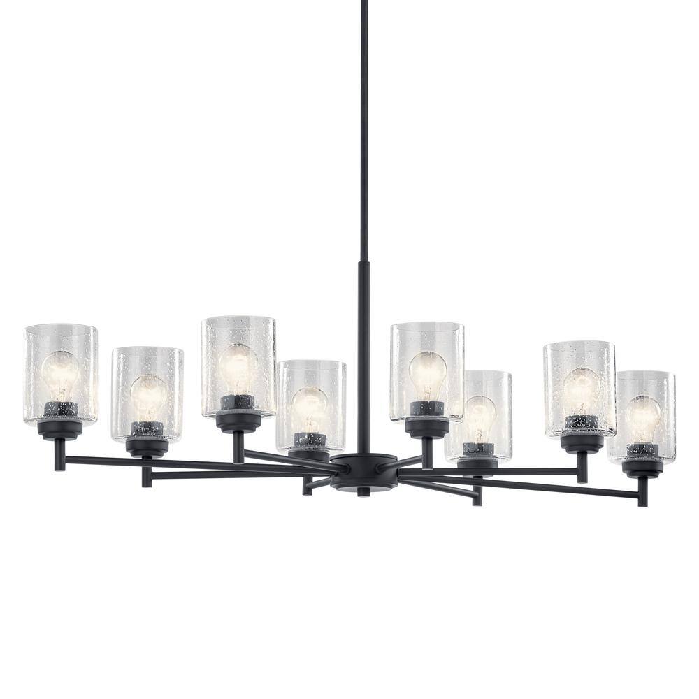 Winslow Black 44" Modern 8-Light Ceiling Chandelier