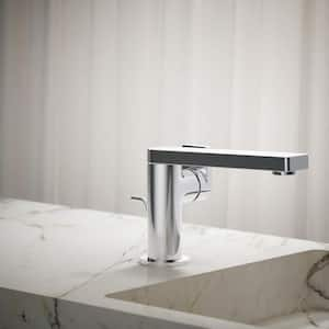 Composed Single Hole Single-Handle Bathroom Faucet with Lever Handle and Drain in Polished Chrome