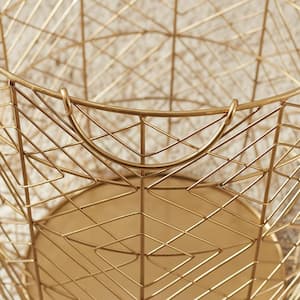 Round Gold Metal Wire Decorative Basket (Set of 3)