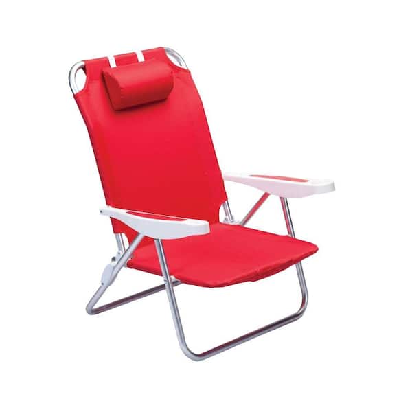 Picnic Time Red Monaco Beach Patio Chair