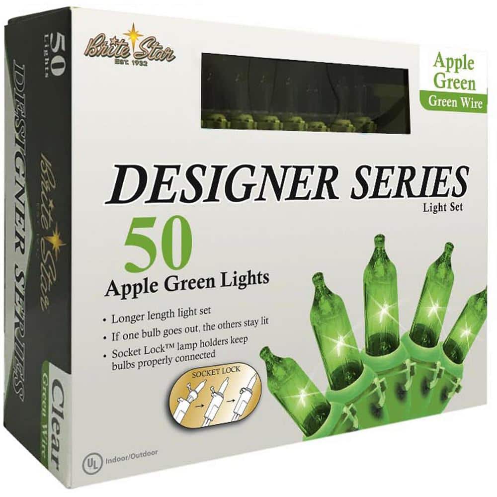 50-Light Green Incandescent Christmas Outdoor String Lights