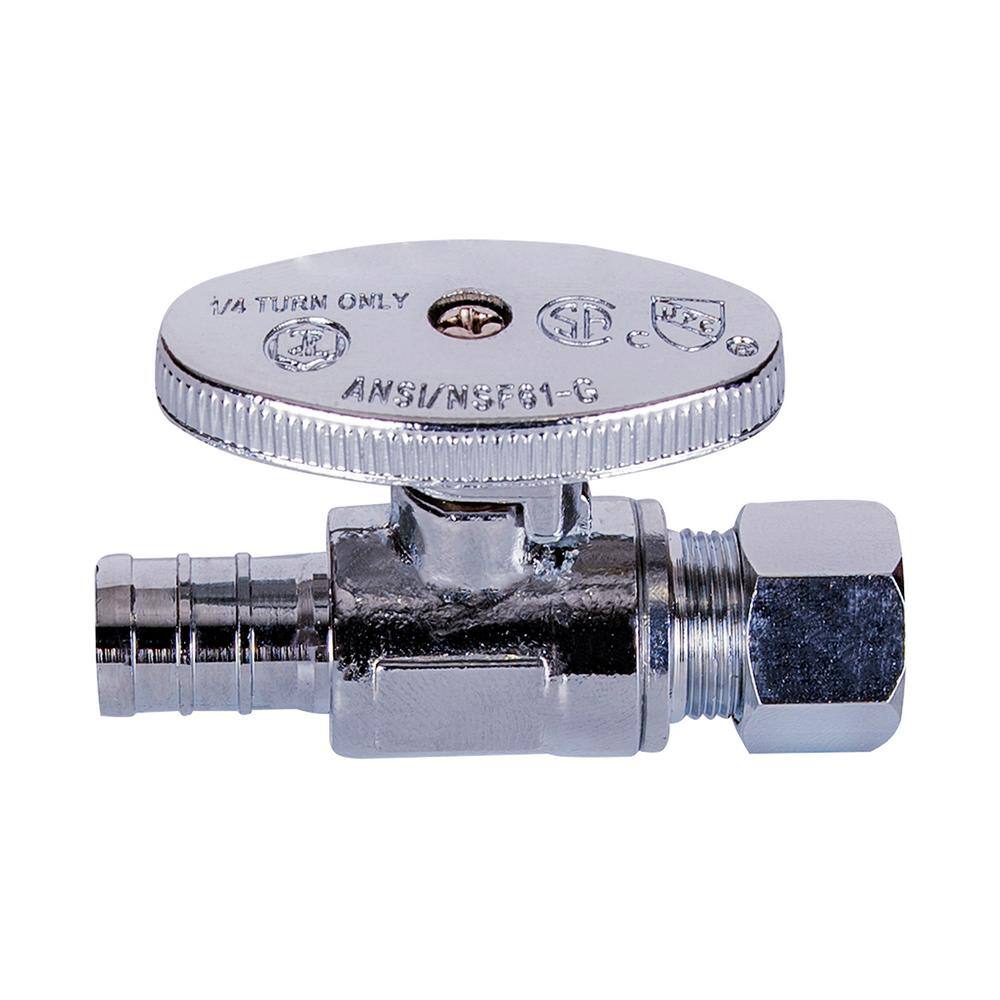 1/2 in. PEX Inlet x 3/8 in. O.D. Compression Outlet Quarter Turn Straight Stop Valve price history on PriceWatchPro