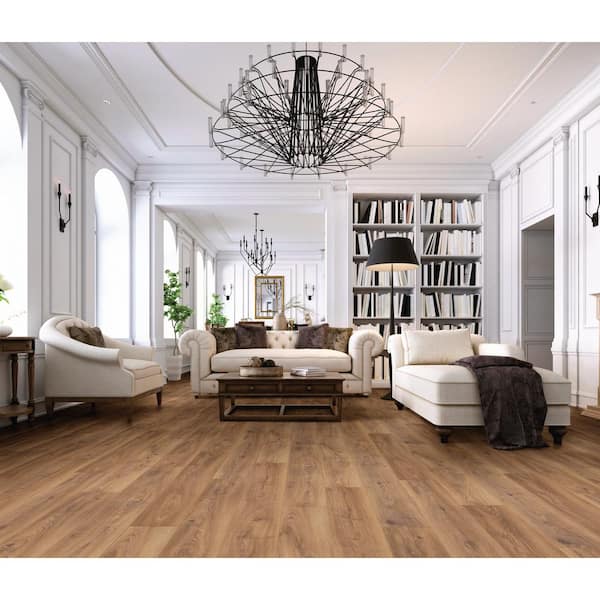 Firebrand Oak Solid 8mm T x 7.67 in. W Laminate Wood Flooring(24.32 sq. ft./case)