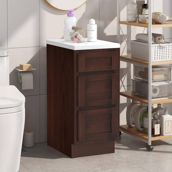 Vanity Art 15 in. W x 21 in. D x 32.5 in. H 3-Drawers Bath Vanity Cabinet Only in Brown