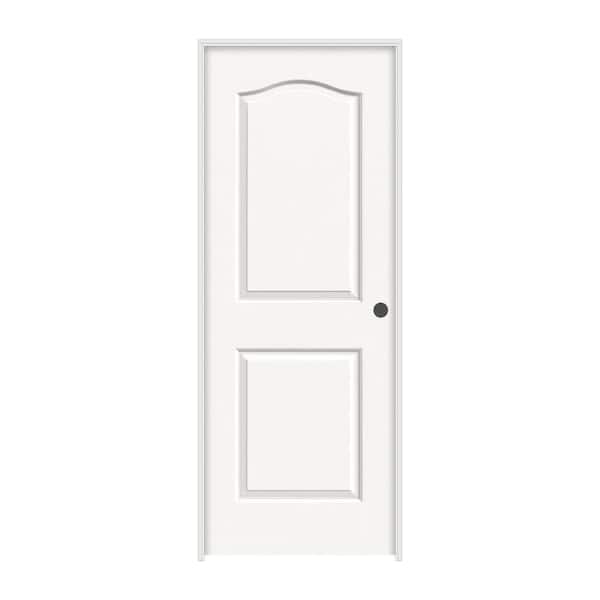 JELD-WEN 32 in. x 80 in. Camden Vanilla Painted Left-Hand Textured Molded Composite Single Prehung Interior Door