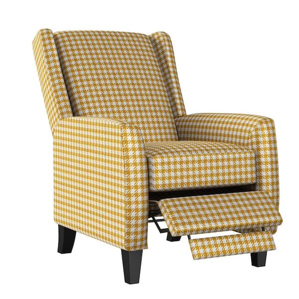 yellow houndstooth chair