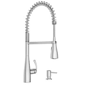 Essie Single-Handle Pre-Rinse Spring Pulldown Sprayer Kitchen Faucet with Power Clean in Chrome