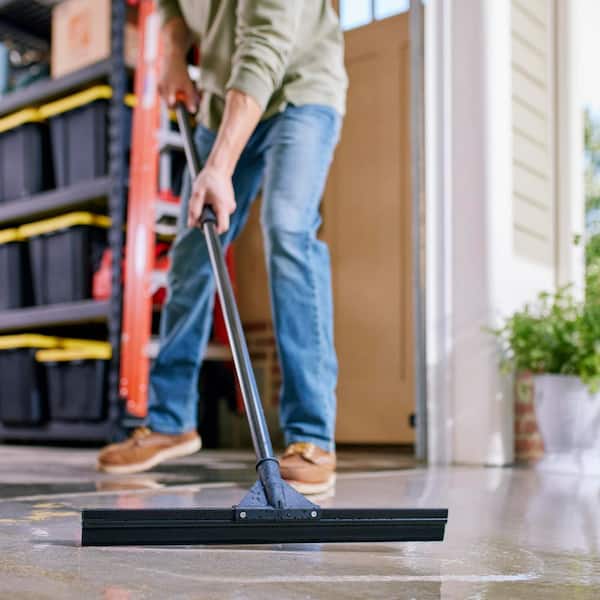 20 in. Plastic Rubber Floor Squeegee with 52 in. Handle (2-Pack)