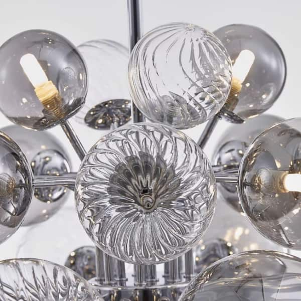 Bubble large Silver シャンデリア HUOKU Tauvy 18-Light Polished Chrome Bubble Sputnik Cluster Large