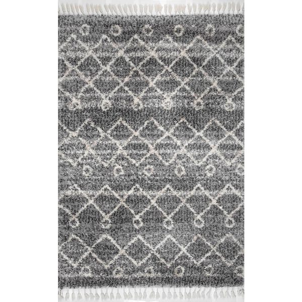 Home Decorators Collection Kristi Moroccan Transitional Shag Gray 5 ft. x 8 ft. Area Rug