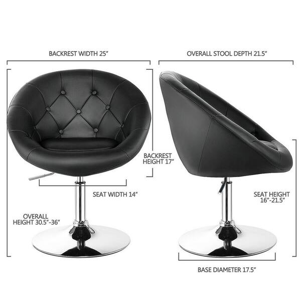 Gymax 36 In H Swivel Bar Stools Low Back Metal Height Adjustable Round Tufted Chairs Black Set Of 2 Gym05657 Gymax 36 In H Swivel Bar Stools Low, 36 Inch Table Chair Height Adjustable