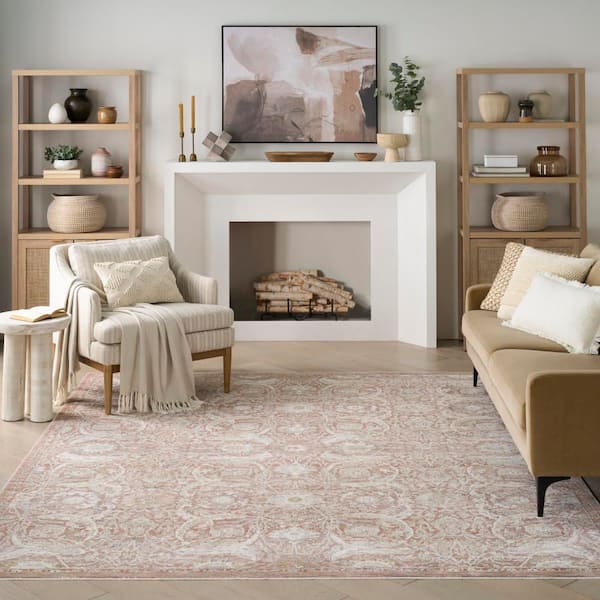 Heirloom Blend Brick 8 ft. x 10 ft. Medallion Traditional Area Rug