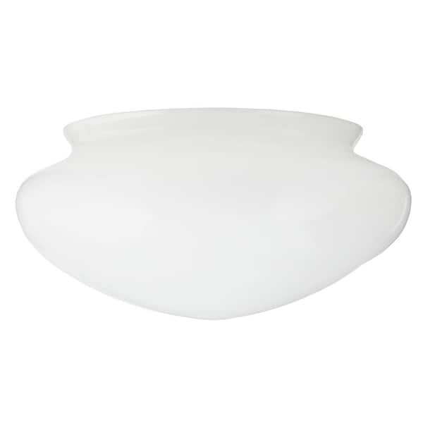 PRIVATE BRAND UNBRANDED 3.66 in.White Glass Mushroom Dome Flush Mount Shade With 6 in. Lip Fitter