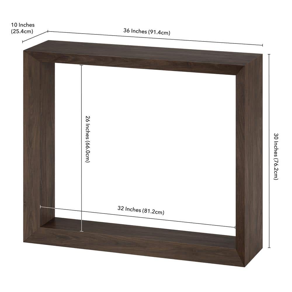 Alder Brown 36" Minimalist Rectangular Wood Hallway Table