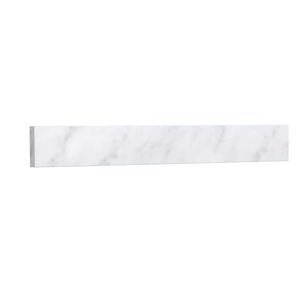 Wyndham Collection 24 in. W Marble Vanity Backsplash in White Carrara