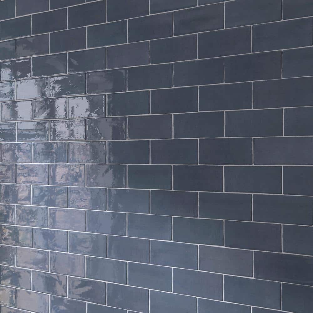 Deep Blue Glossy Ceramic Subway Wall Tile 3" x 6"