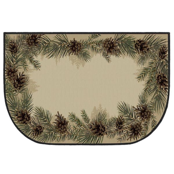 2.27 ft. x 4 ft. Geometric Fireproof Hearth Rug, Fireplace Mats Cabin Fire Resistant Rug for Wood Stove Floor