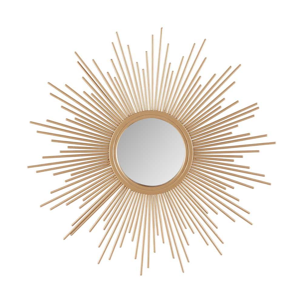 Madison Park Fiore 14.5 in. W x 14.5 in. H Gold Wall Mirror