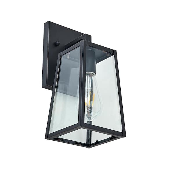 Unbranded 10.75 in. Black Outdoor Hardwired Wall Lantern Sconce with No Bulb Included