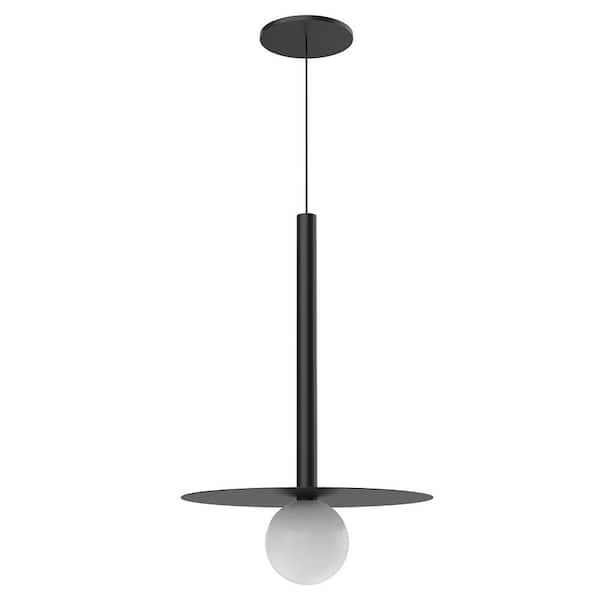 KUZCO Elixir 19 in. 1 Light 8-Watt Black Integrated LED Pendant Light