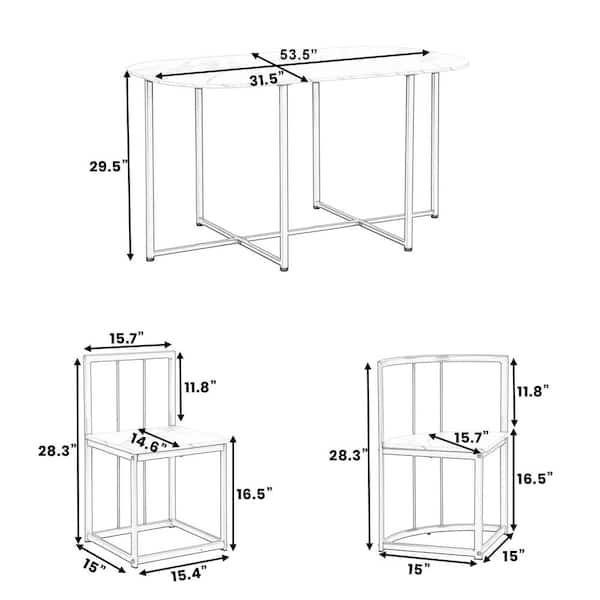 7-Piece Oval White/Black Wood Top Dining Room Set Seats 6