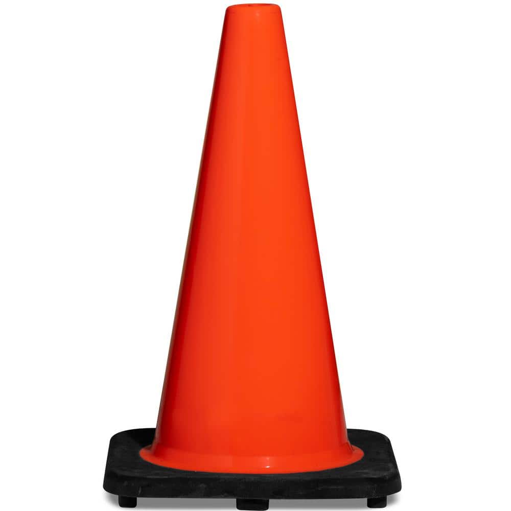 Boen 18 in. Orange PVC Non Reflective Traffic Safety Cone