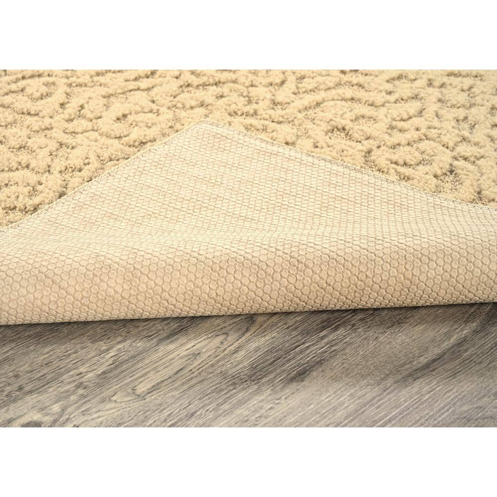Tan Tufted Non-slip Synthetic 5' x 7' Area Rug Set