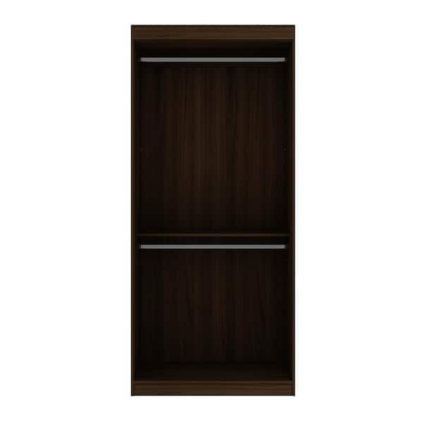Manhattan Comfort Mulberry Brown Open Double Hanging Wardrobe Armoire (81.3 in. H x 35.98 in. W x 21.65 in. D)