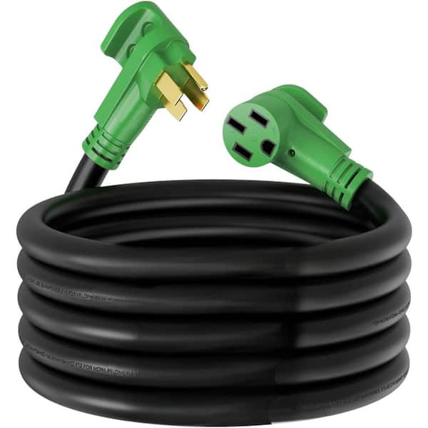 25 ft. 6/3 8 / 1 UV-resistant Outdoor RV/EV Extension Cord with Male-to-Female Plug LED Indicator, ETL Listed, Green