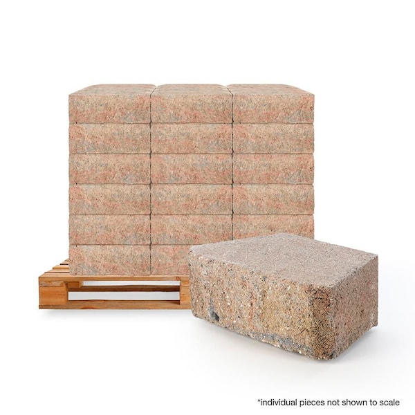 Pavestone RockWall Small 4 in. x 11.75 in. x 6.75 in. Palomino Concrete  Retaining Wall Block (144 Pcs. / 46.5 sq. ft. / Pallet) 87581