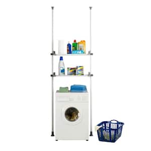 Herkules Twin 16.54 in. D x 28.74-47.24 in. W x 64.96-118.11 in. H White Powder-Coated Steel Tension Mount Closet System