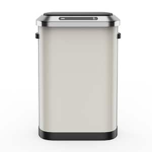 50 L/13.2 Gal. Stainless Steel Automatic Sensor Kitchen/Bathroom Trash Can in White