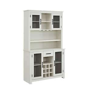 Home Source Jill Zarin Antique White Tall Bar Cabinet with Mesh Doors