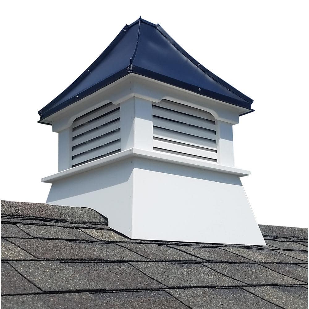Ozark 20 in. x 20 in. x 31 in. Composite Vinyl Cupola with Black Aluminum R