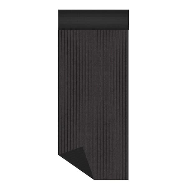 Deep Earth Brown-Industrial Rib 24 in. x 17 ft. Utility Runner Rug - Custom Lengths, Heavy-Duty, Non-Slip, All-Weather