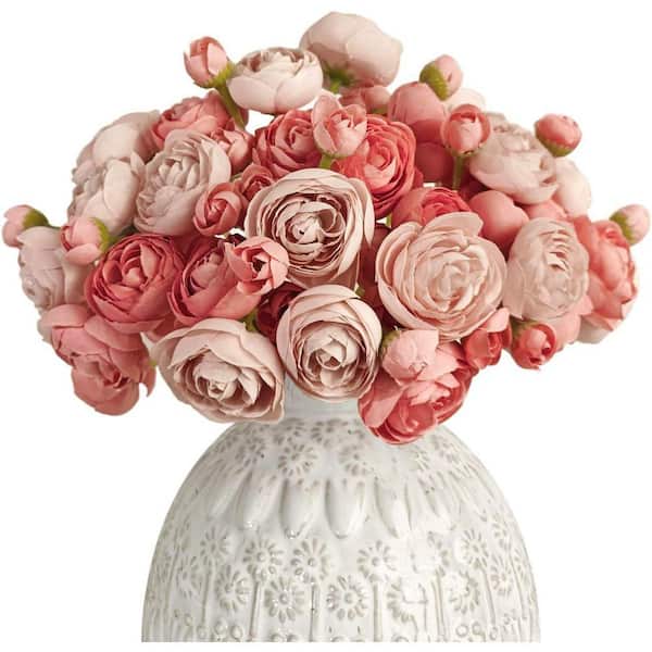 11 in. Deep Pink Indoor/Outdoor Artificial Rose Flower (18 Pcs)