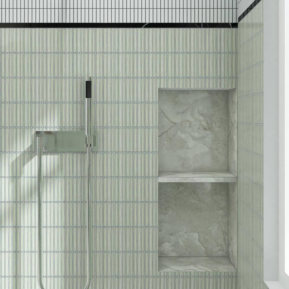 Mint Green Glossy Porcelain Mosaic Floor and Wall Tile