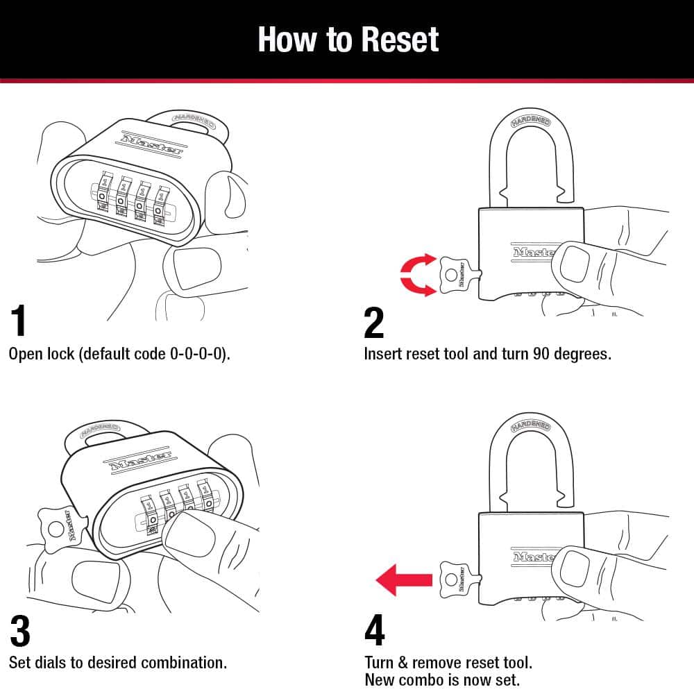 Master Lock Brass and Steel Resettable Combination Padlock