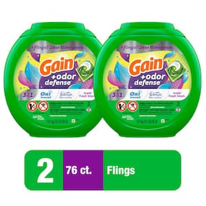 Flings Febreze and Oxi HE Super Fresh Blast Scent Liquid Laundry Detergent Pods (76-Count) (Multi-Pack 2)