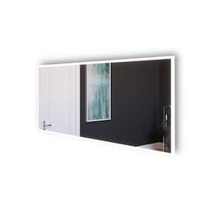 Smart Lisa 72 in. W x 30 in. H Small Rectangular Frameless Voice Control LED Wall-Mount Bathroom Vanity Mirror in Silver