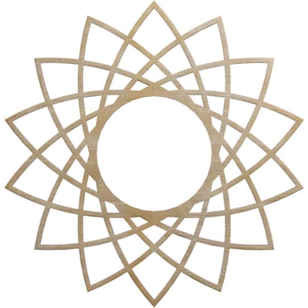 Ekena Millwork 0.375 in. x 24 in. x 24 in. Wood (Birch) Medallion Moulding