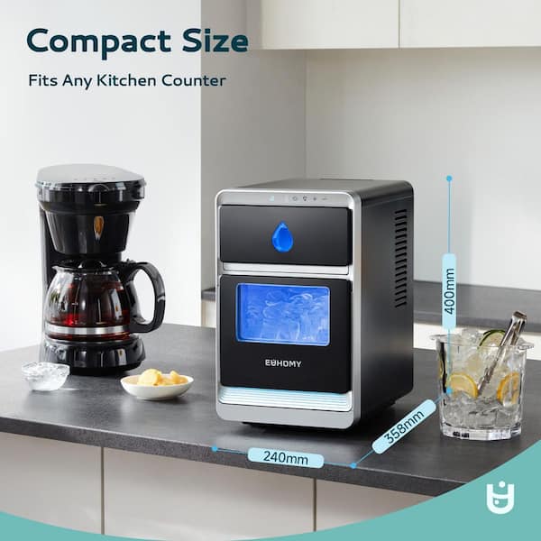 EUHOMY 9.4 in. 27 lbs. Crescent Ice Portable Countertop Ice Maker