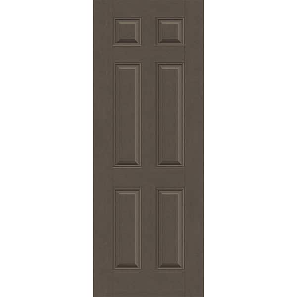 Steves & Sons Regency 36 in. x 96 in. Universal Handing 6 Panel Ashwood Stain Mahogany Fiberglass Front Door Slab