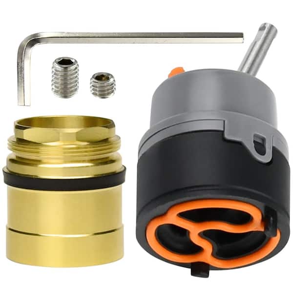 Replacement Cartridge Valve for Single-Handle Kitchen and Lavatory Faucets with Included Bonnet Nut