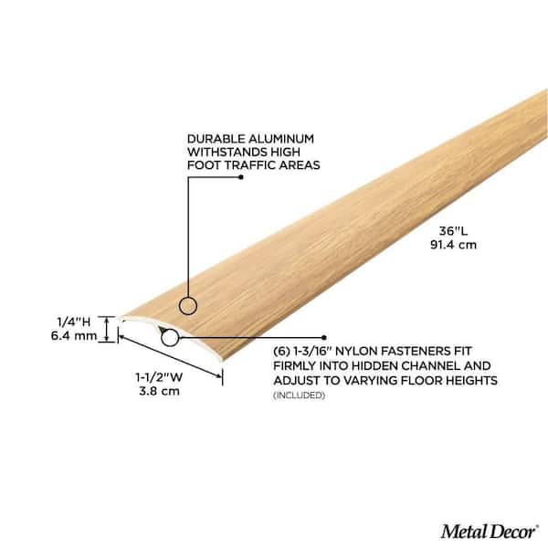 MetalDecor 1.5 in. x 36 in. Beech MultiFloor Transitions with Hidden Fasteners