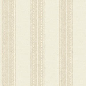 Linen Stripe Cream Non-Pasted Wallpaper (Covers 56 sq. ft.)
